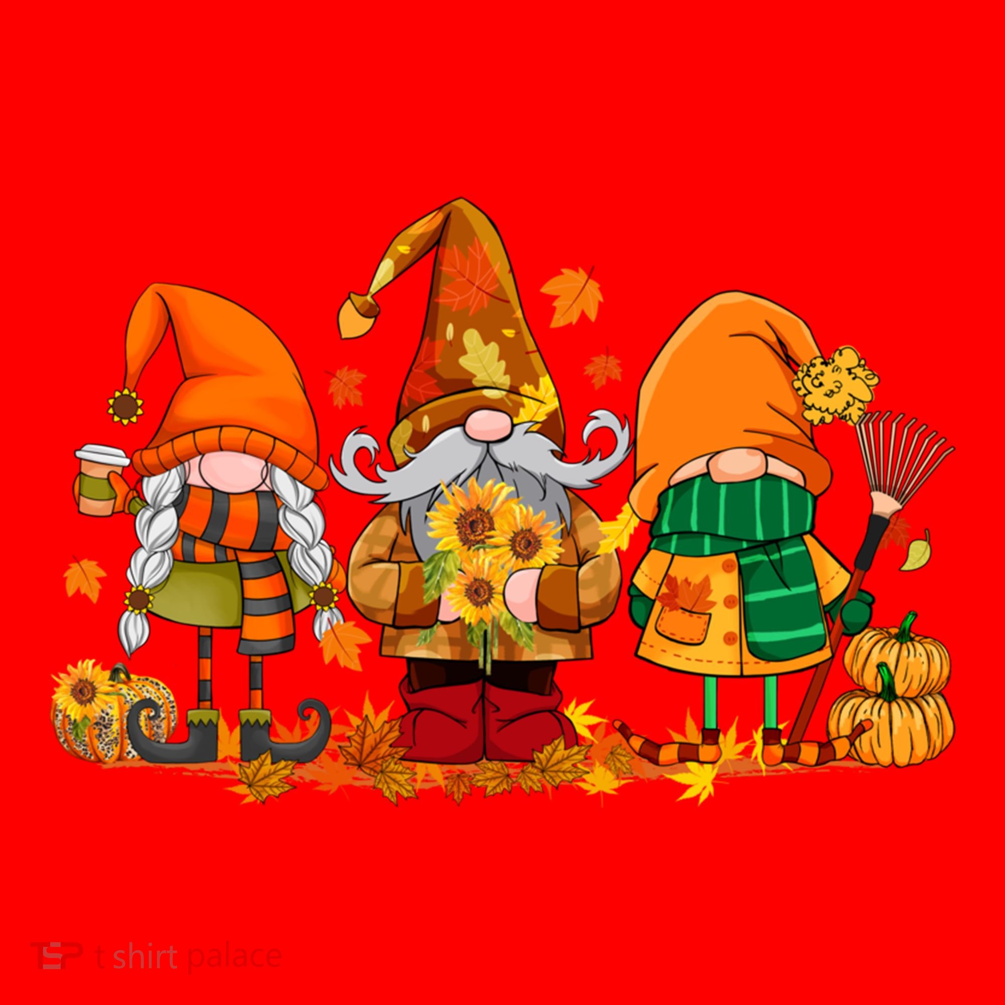 Cute Gnomes Pumpkin Fall Season Autumn Happy Thanksgiving Cute Gift Santa Hat