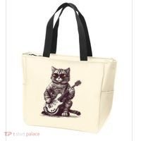 Cool Guitar Playing Cat with Glasses Band Rock Guitar Tote Bag thumb 3