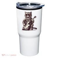 Cool Guitar Playing Cat with Glasses Band Rock Guitar Tumbler thumb 0