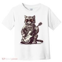 Cool Guitar Playing Cat with Glasses Band Rock Guitar Toddler T-Shirt thumb 0