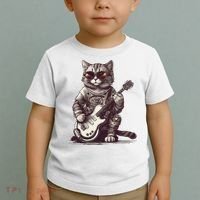 Cool Guitar Playing Cat with Glasses Band Rock Guitar Toddler T-Shirt thumb 2