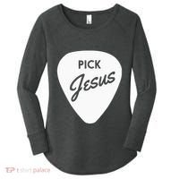 Christianis Guitar Pick Jesus Women's Perfect Tri Tunic Long Sleeve Shirt thumb 0