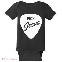 Christianis Guitar Pick Jesus Baby Bodysuit thumb 0