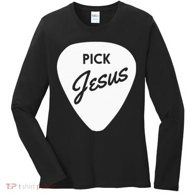 Christianis Guitar Pick Jesus Women's Long Sleeve Shirt