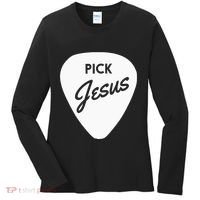 Christianis Guitar Pick Jesus Women's Long Sleeve Shirt thumb 0