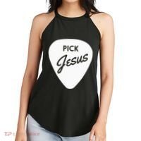 Christianis Guitar Pick Jesus Women's Perfect Tri Rocker Tank thumb 2