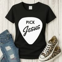 Christianis Guitar Pick Jesus Women's T-Shirt thumb 3