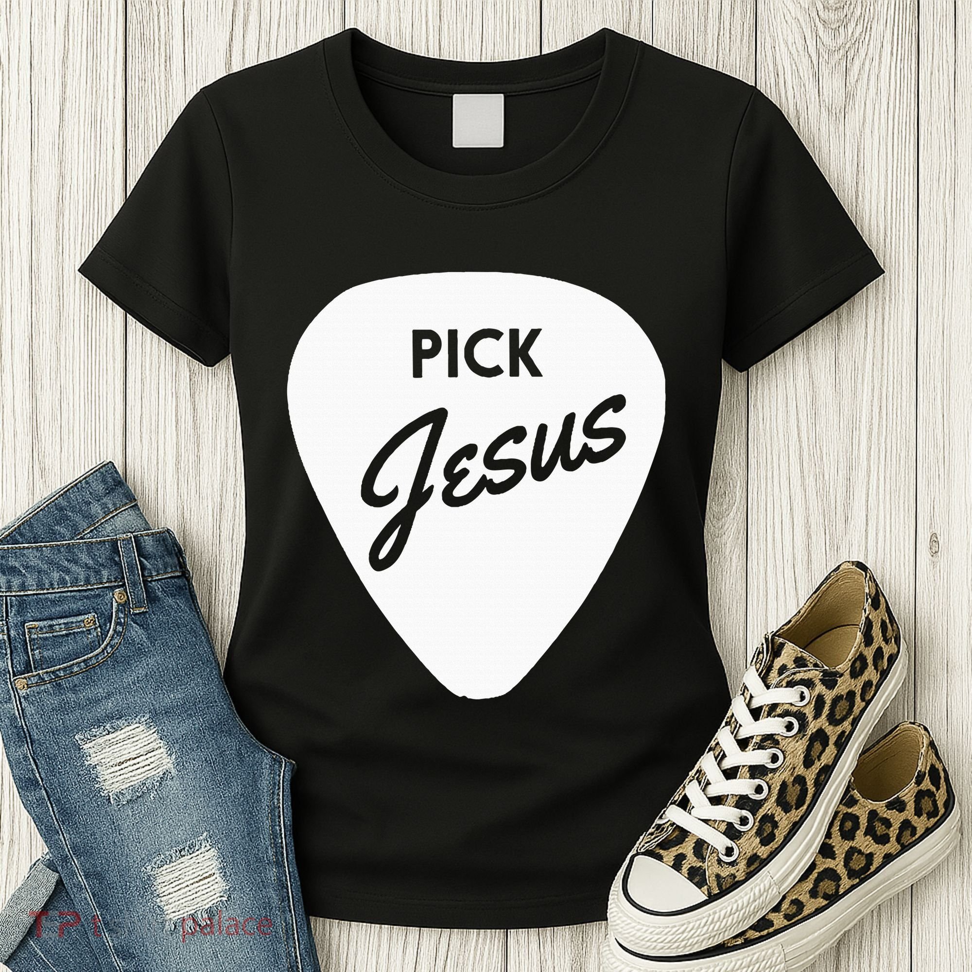 Christianis Guitar Pick Jesus Women's T-Shirt