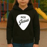 Christianis Guitar Pick Jesus Kids Hoodie thumb 3