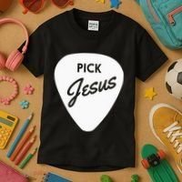 Christianis Guitar Pick Jesus Kids T-Shirt thumb 3