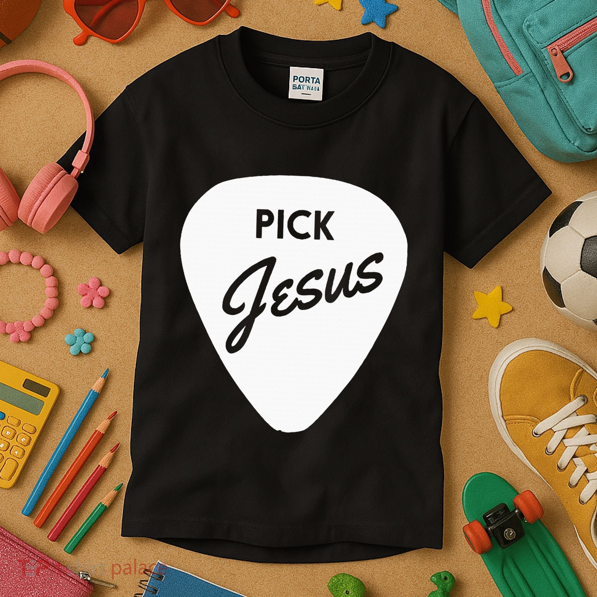 Christianis Guitar Pick Jesus Kids T-Shirt