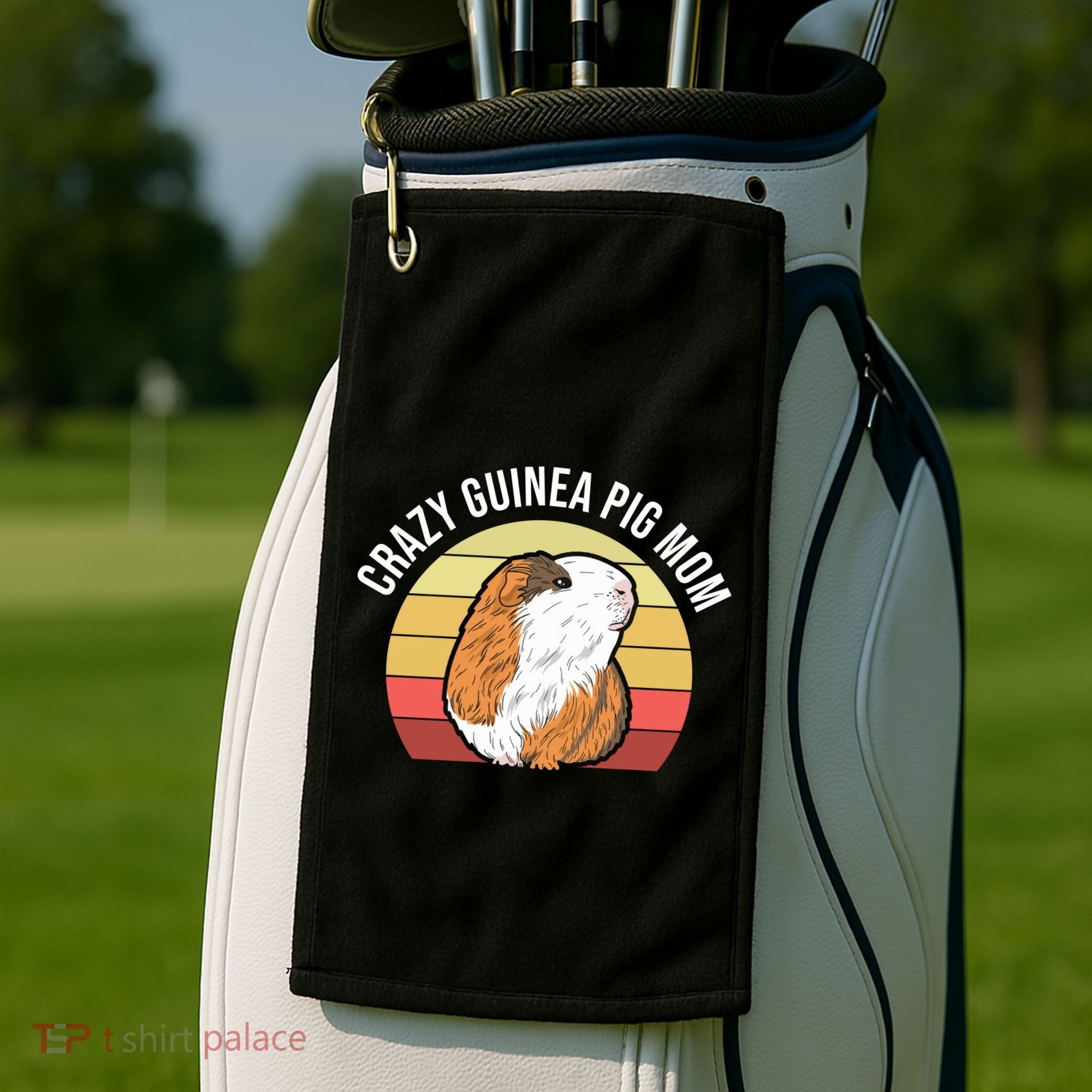 Crazy Guinea Pig Mom Golf Towel