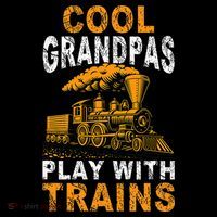 Cool Grandpas Play With Trains Locomotive Train Grandpa Stripe Pom Pom Beanie thumb 2