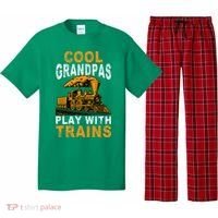 Cool Grandpas Play With Trains Locomotive Train Grandpa Pajama Set thumb 0