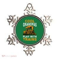Cool Grandpas Play With Trains Locomotive Train Grandpa Ornament thumb 0