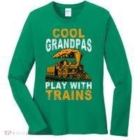 Cool Grandpas Play With Trains Locomotive Train Grandpa Women's Long Sleeve Shirt thumb 0