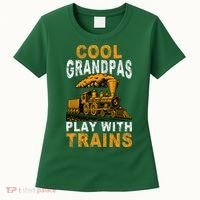 Cool Grandpas Play With Trains Locomotive Train Grandpa Women's T-Shirt thumb 0