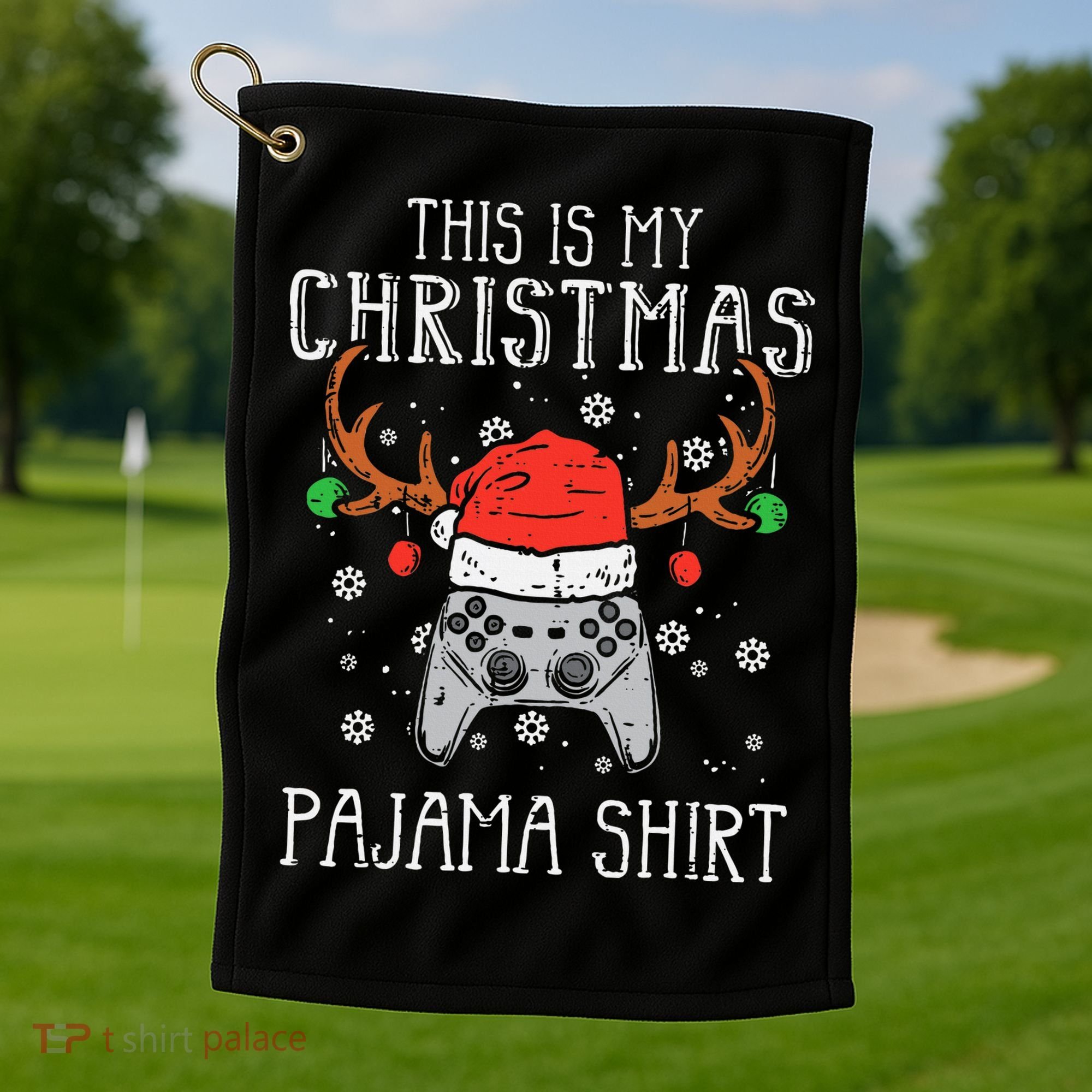 Christmas Gamer Pajama Set Golf Towel