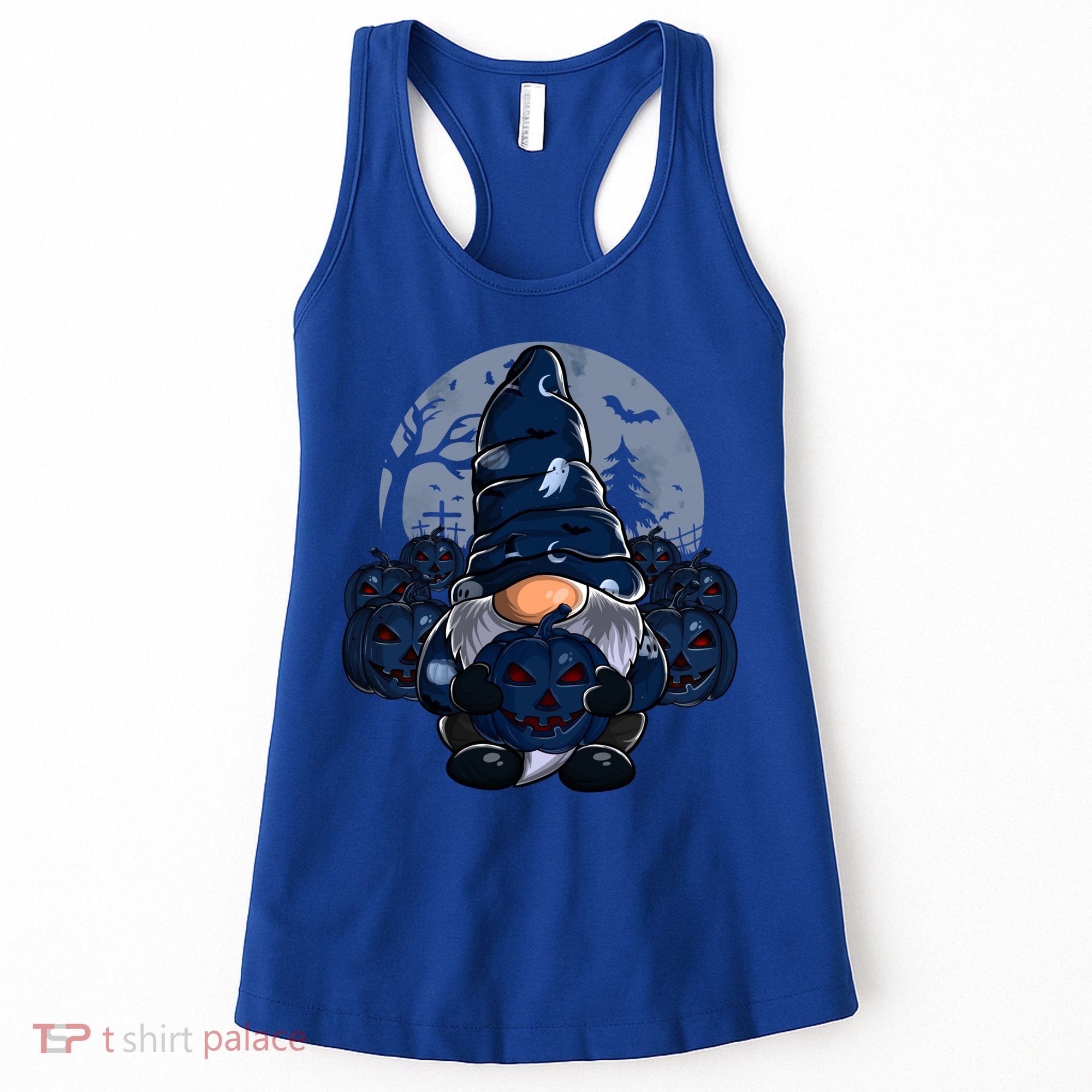 Cute Gnome Pumpkin Moon Funny Boys Girls Halloween Gnomies Cool Gift Women's Tank Top