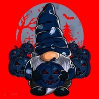 Cute Gnome Pumpkin Moon Funny Boys Girls Halloween Gnomies Cool Gift Santa Hat thumb 1