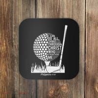 Christian Golf Plyer I Can Do All Things Philippians 4 13 Coaster thumb 0