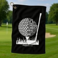 Christian Golf Plyer I Can Do All Things Philippians 4 13 Golf Towel thumb 1