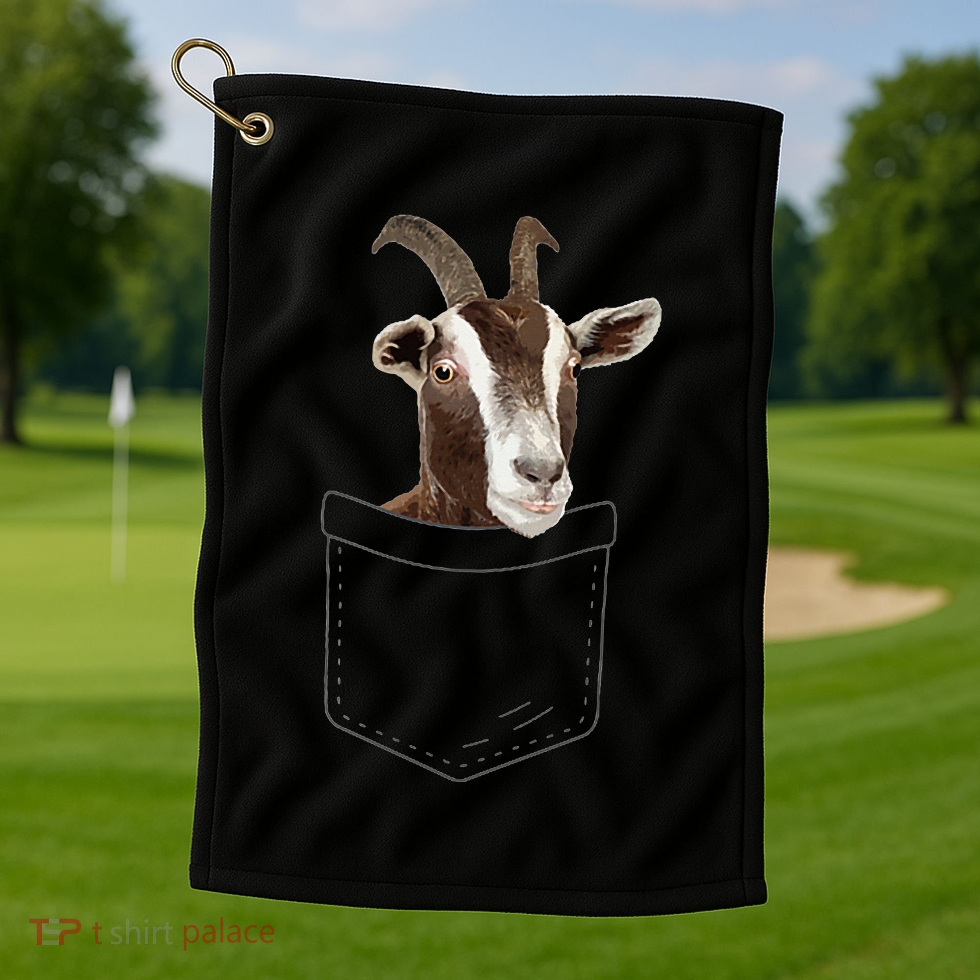 Cool Goat Pocket Goat Whisperer Farm Animal Golf Towel