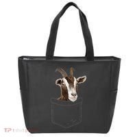 Cool Goat Pocket Goat Whisperer Farm Animal Tote Bag thumb 0