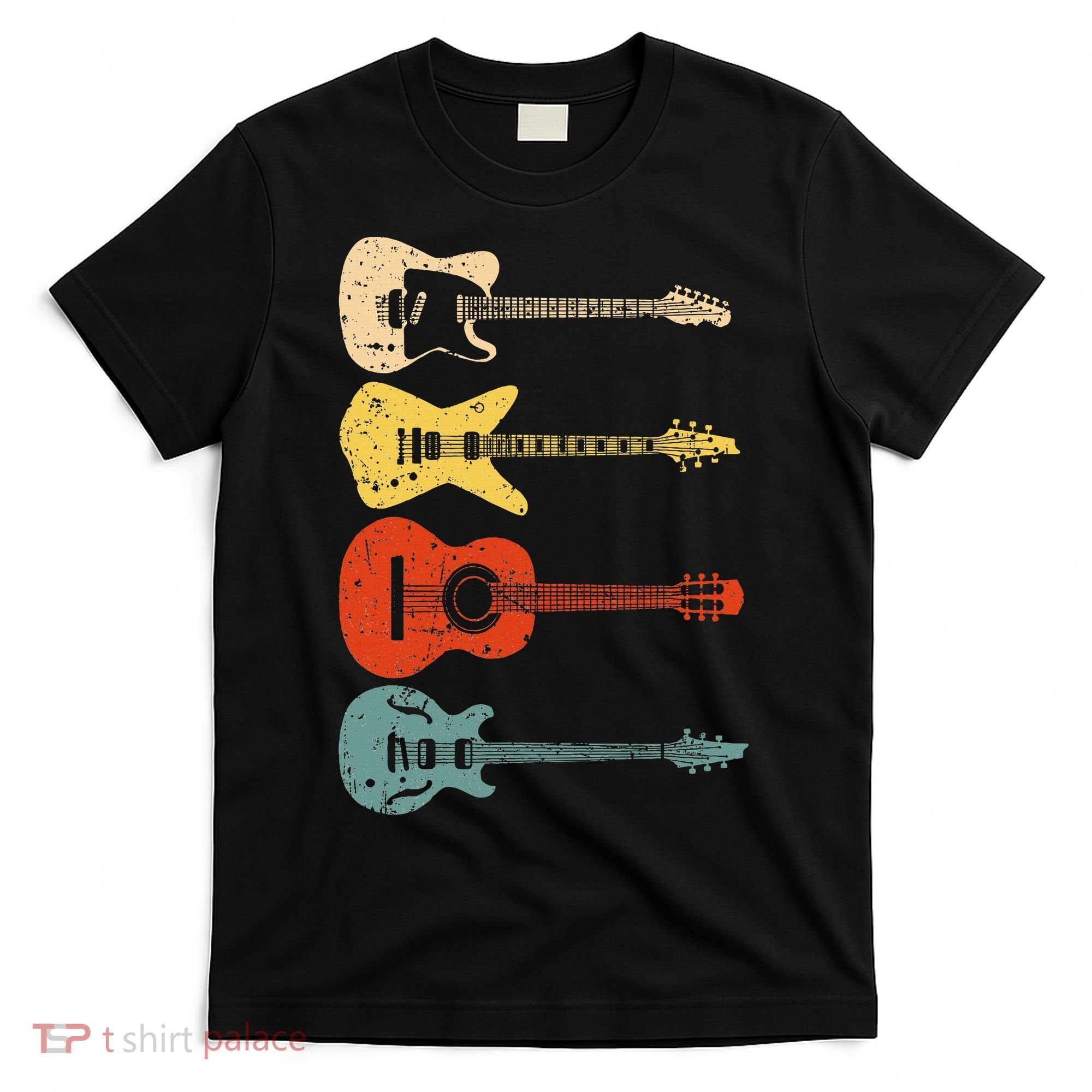 Cool Guitar Players Art Vintage Acoustic Guitarist T-Shirt