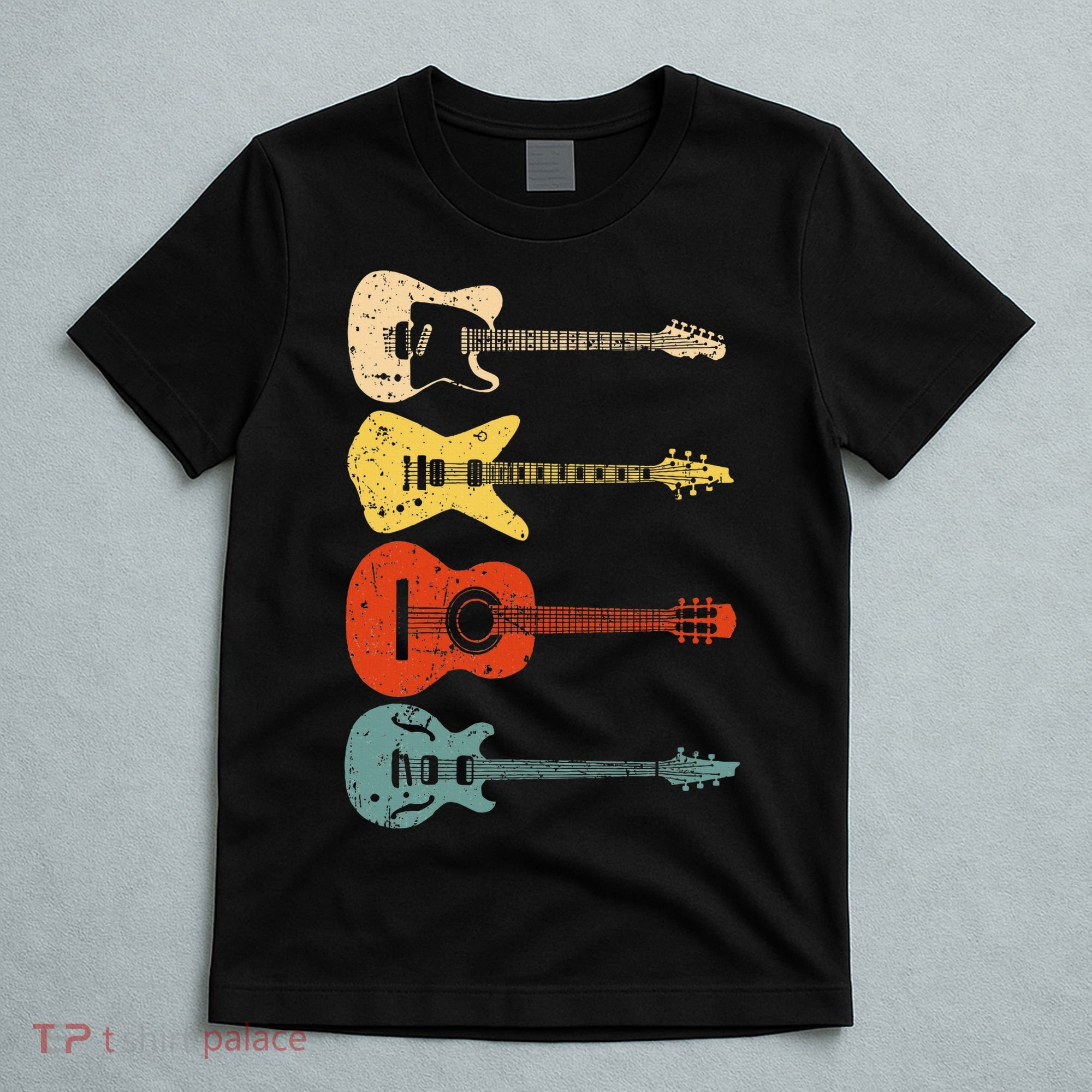 Cool Guitar Players Art Vintage Acoustic Guitarist T-Shirt