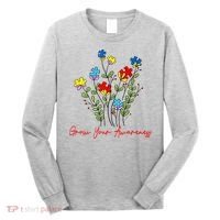Cute Gift Puzzle Wildflower Grow Your Awareness Autism Awareness Month  Long Sleeve Shirt thumb 0