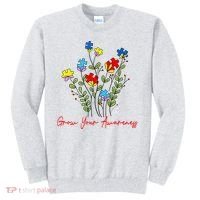 Cute Gift Puzzle Wildflower Grow Your Awareness Autism Awareness Month  Sweatshirt thumb 0