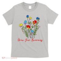 Cute Gift Puzzle Wildflower Grow Your Awareness Autism Awareness Month  T-Shirt thumb 0