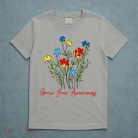 Cute Gift Puzzle Wildflower Grow Your Awareness Autism Awareness Month  T-Shirt thumb 5