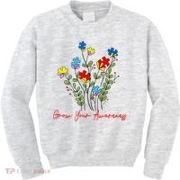 Cute Gift Puzzle Wildflower Grow Your Awareness Autism Awareness Month  Kids Sweatshirt thumb 0