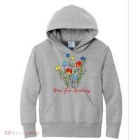Cute Gift Puzzle Wildflower Grow Your Awareness Autism Awareness Month  Kids Hoodie thumb 0