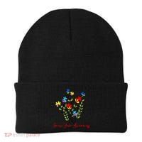Cute Gift Puzzle Wildflower Grow Your Awareness Autism Awareness Month  Beanie thumb 0