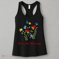 Cute Gift Puzzle Wildflower Grow Your Awareness Autism Awareness Month  Women's Tank Top thumb 3