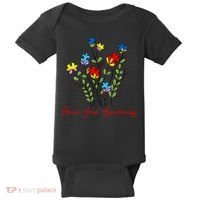Cute Gift Puzzle Wildflower Grow Your Awareness Autism Awareness Month  Baby Bodysuit thumb 0