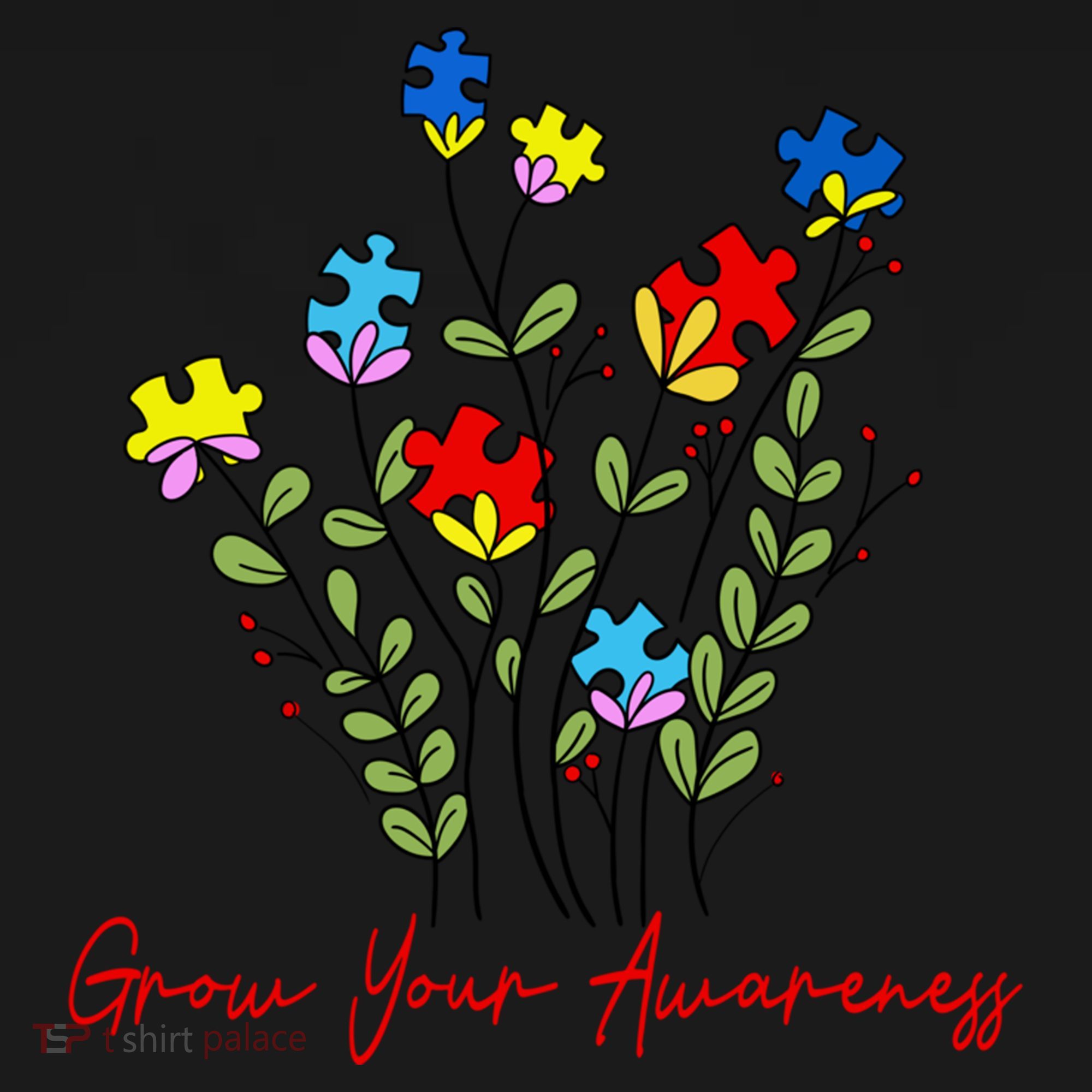 Cute Gift Puzzle Wildflower Grow Your Awareness Autism Awareness Month  Toddler Hoodie
