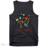 Cute Gift Puzzle Wildflower Grow Your Awareness Autism Awareness Month  Tank Top thumb 0