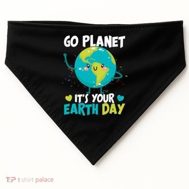 Cute Go Planet It's Your Earth Day USA-Made Doggie Bandana