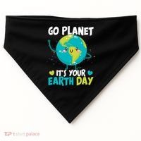 Cute Go Planet It's Your Earth Day USA-Made Doggie Bandana thumb 0
