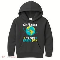 Cute Go Planet It's Your Earth Day Kids Hoodie thumb 0