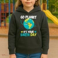 Cute Go Planet It's Your Earth Day Kids Hoodie thumb 3
