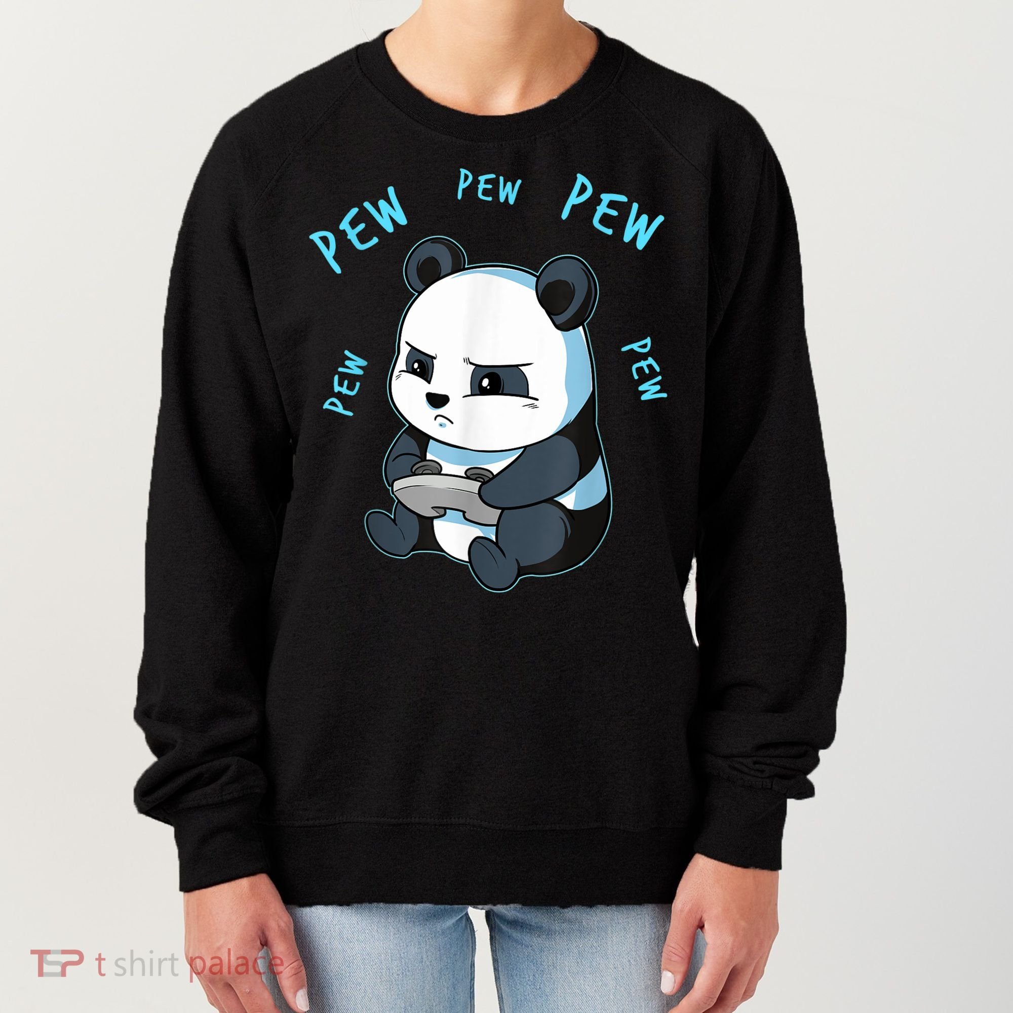 Cute Gaming Panda Pew Video Game Computer Player Women's Sweatshirt