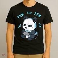 Cute Gaming Panda Pew Video Game Computer Player T-Shirt thumb 3