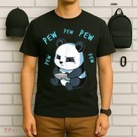 Cute Gaming Panda Pew Video Game Computer Player T-Shirt thumb 6
