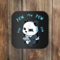 Cute Gaming Panda Pew Video Game Computer Player Coaster thumb 0