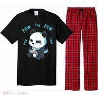 Cute Gaming Panda Pew Video Game Computer Player Pajama Set thumb 0